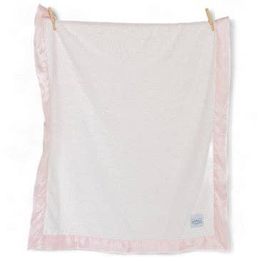 Pink Luxury Baby Blanket with Satin Trim in Luxe