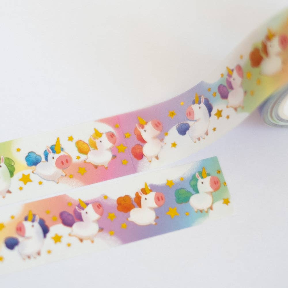 Washi tape (gold foil)  - Rainbow Unicorns