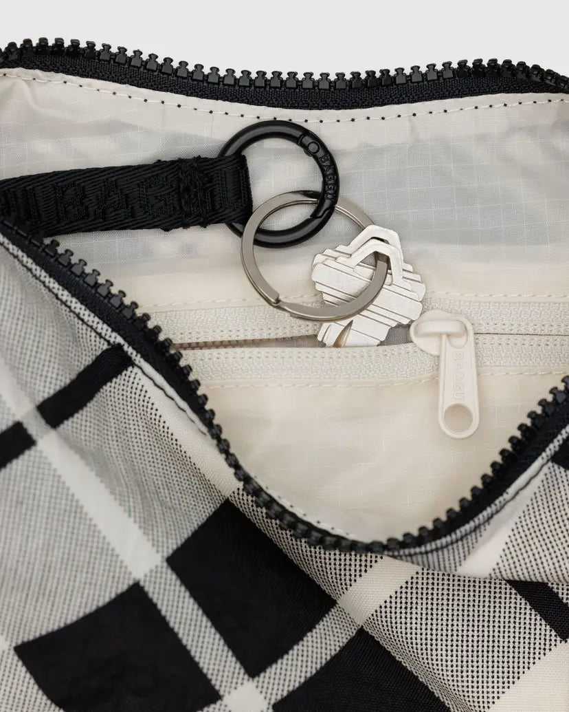 Small Nylon Crescent Bag - Mixed Plaid