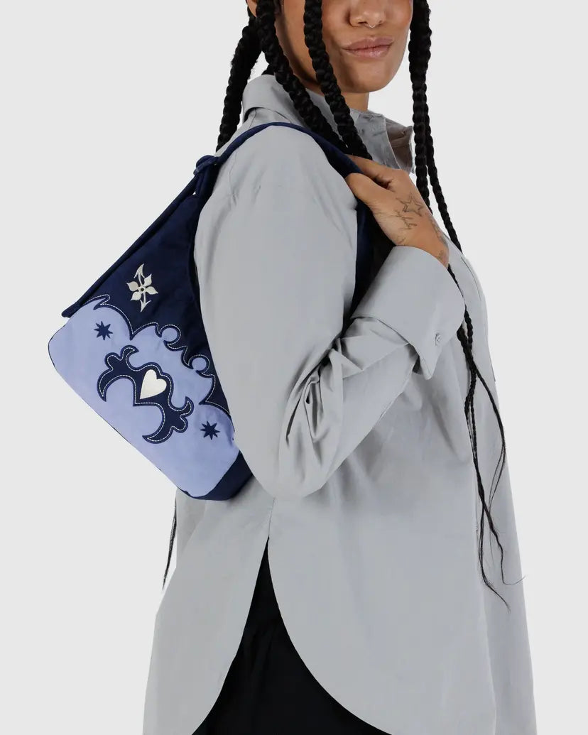 Mini Nylon Shoulder Bag - Western Appliqué