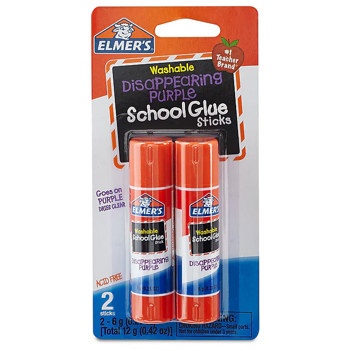 Washable Purple Glue Sticks x2