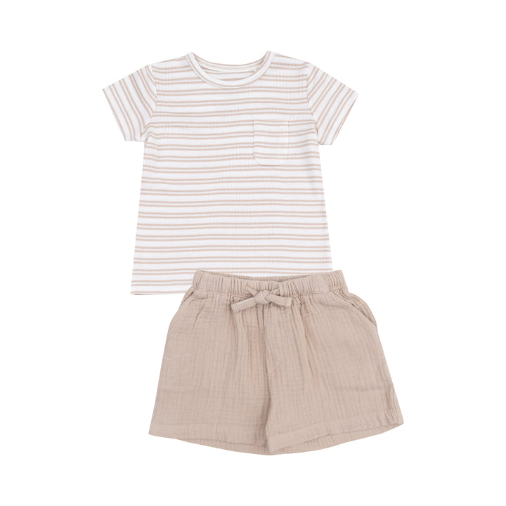 Tan Crew and Short Set