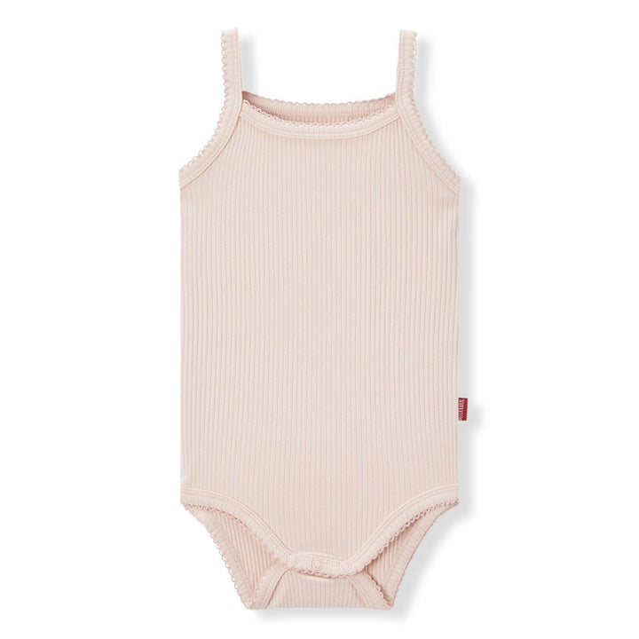 Pink tri-blend one piece bodysuit
