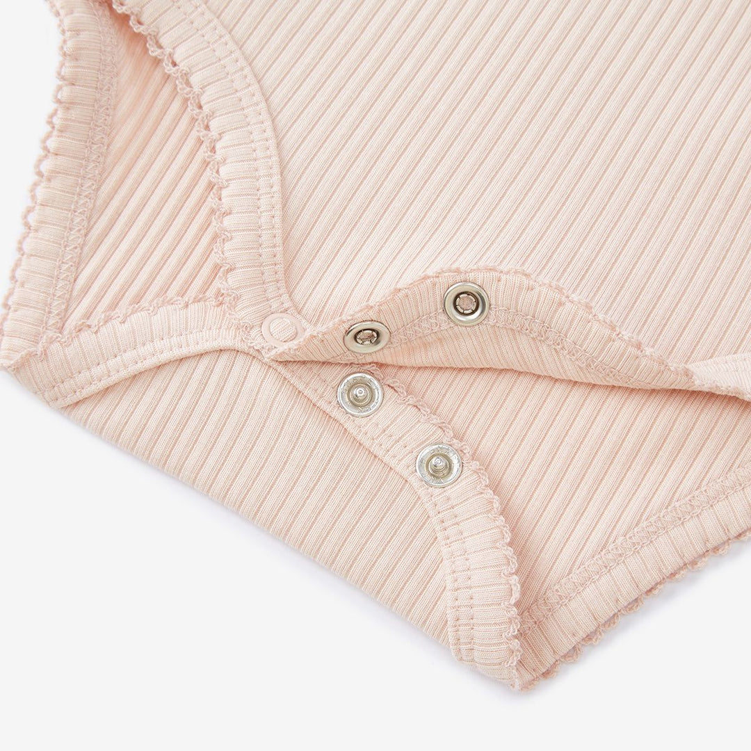 Pink tri-blend one piece bodysuit