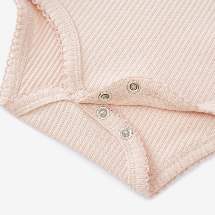 Pink tri-blend one piece bodysuit