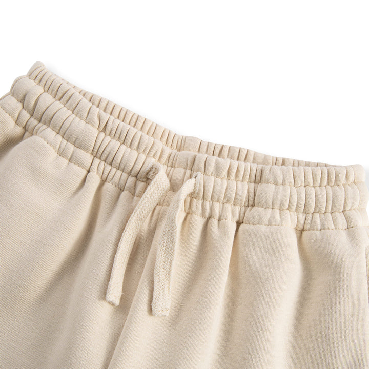 Cream Cozy Wide Leg Sweatpant