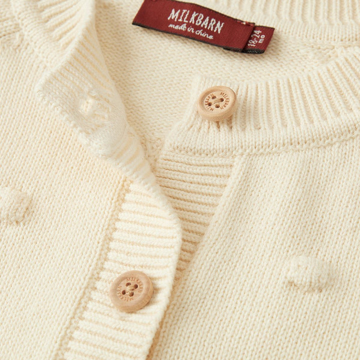 Cream Knit Popcorn Cardigan