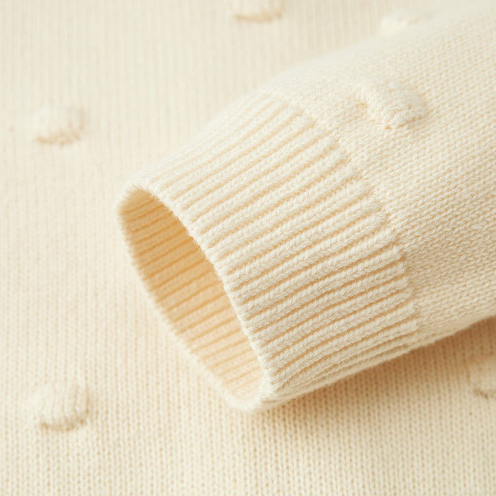 Cream Knit Popcorn Cardigan