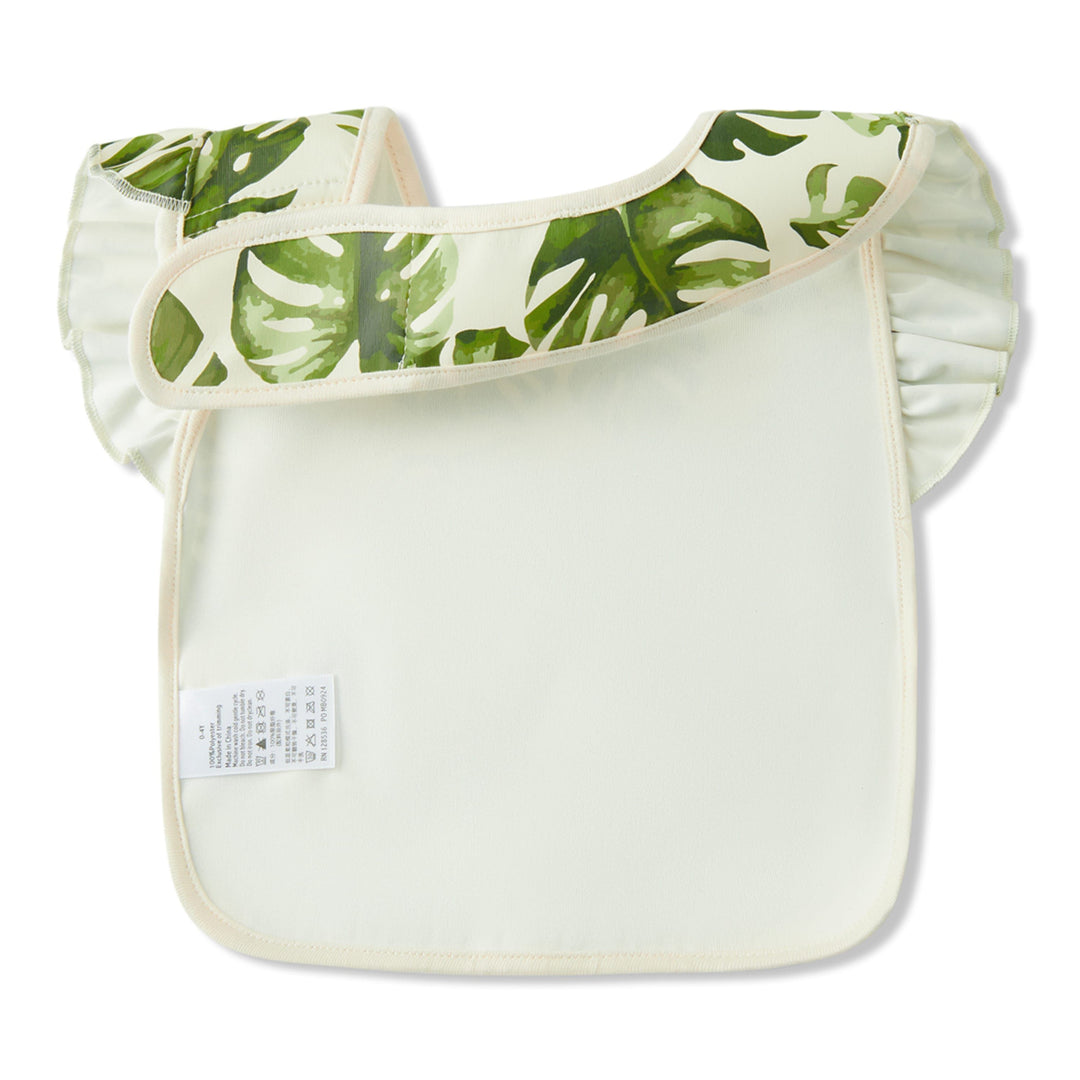 Green Leaf Ruffle Pocket Bib