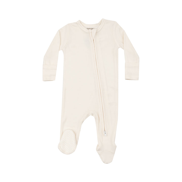 Sugar Ribbed Zip Footie