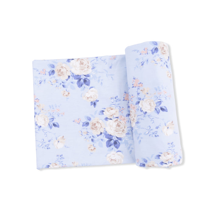 Blue Rose Bamboo Swaddle Blanket