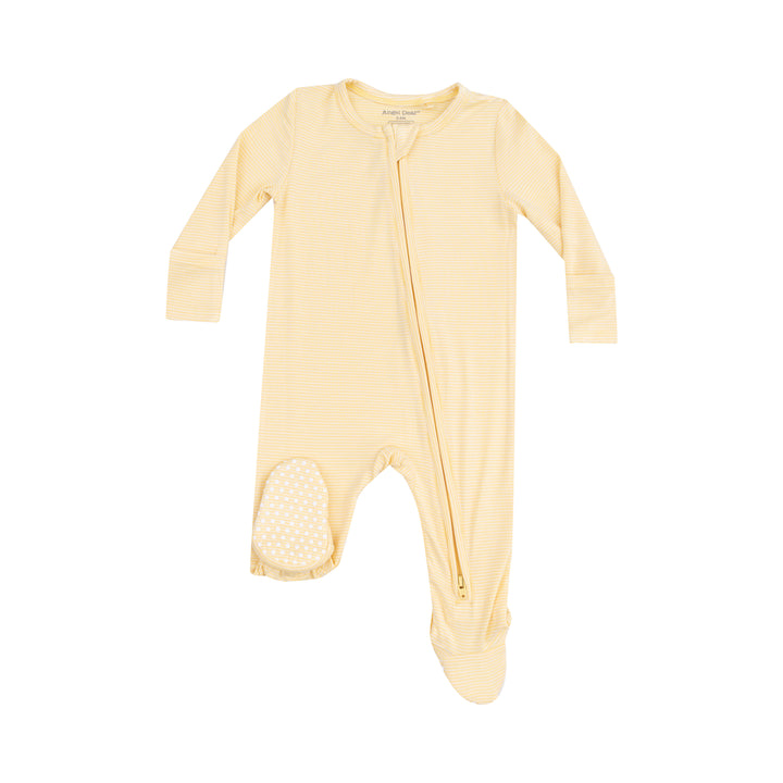 Stripe Yellow Zip Footie