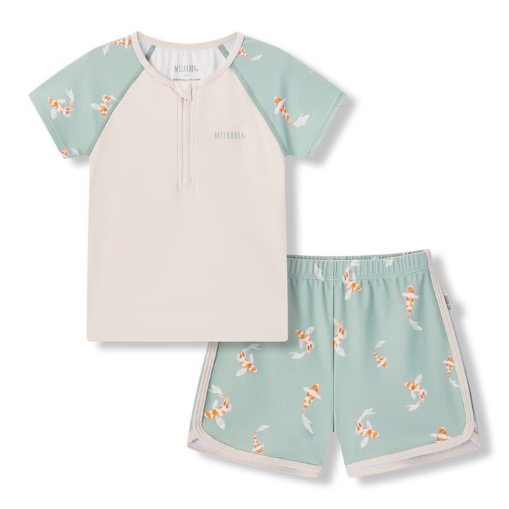 Koi Zip Top and Swim Trunks