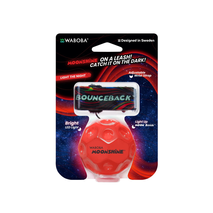 Bounceback LED Moon Ball on a Leash