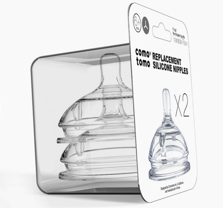 Comotomo Baby Bottle Silicone Replacement Nipples (2 Pack)