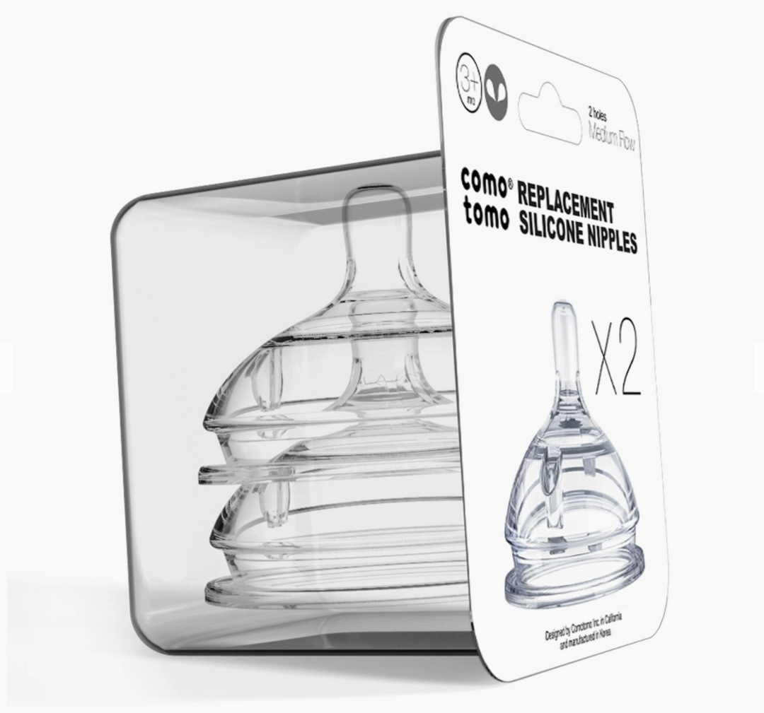 Comotomo Baby Bottle Silicone Replacement Nipples (2 Pack)
