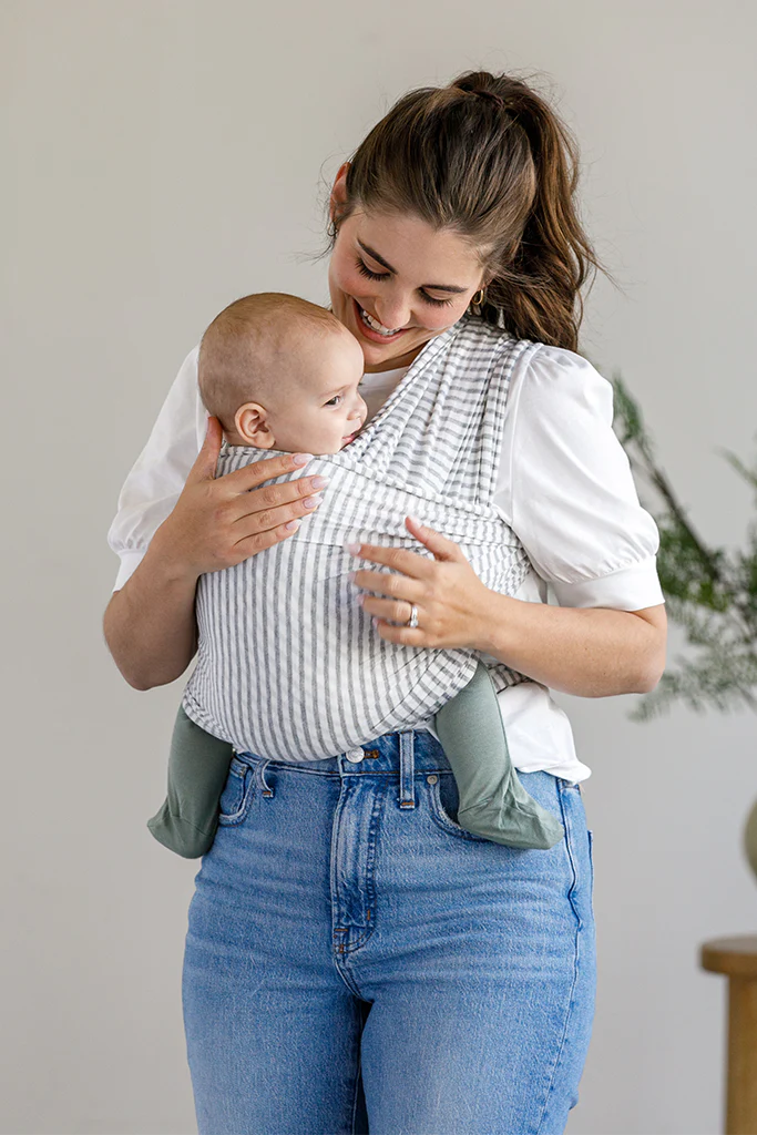 Natural + Grey Stripe Wrap