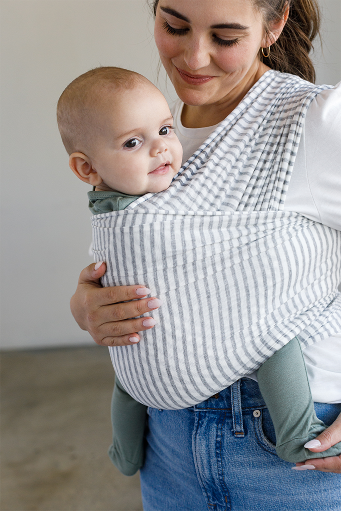 Natural + Grey Stripe Wrap